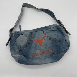 Blue Denim UT Austin Texas Longhorns Studded Handbag Purse